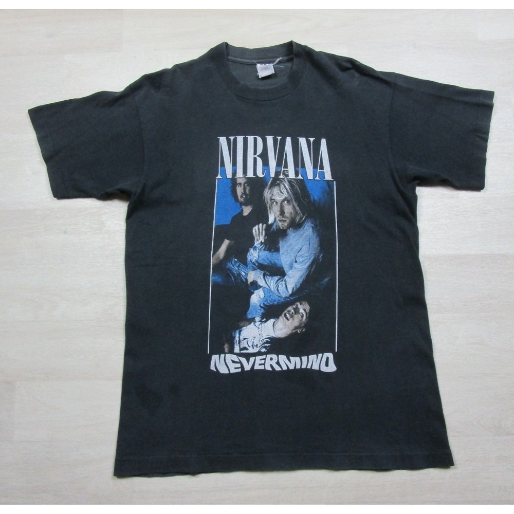 Vintage Nirvana Nevermind Album Promo T Shirt (L) Fruit‎ of the Loom Kurt Cobain